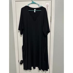 Flutter lagonlook dress black with pockets plus size 2X
